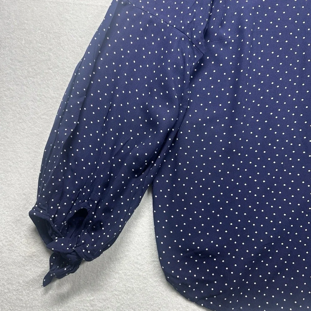Maeve by Anthropologie Polka Dot Blouse Size S  Button Front Classic Style - Picture 6 of 11